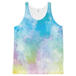 Pastellregenbogen-Aquarell-UnisexTrägershirt Komplett Bedrucktes Tanktop