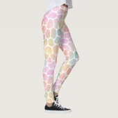 Pastellregenbogen-Giraffen-Aquarell Whitespace Leggings (Rechts)