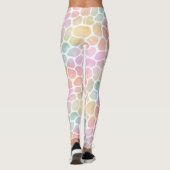 Pastellregenbogen-Giraffen-Aquarell Whitespace Leggings (Rückseite)