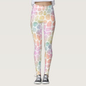 Pastellregenbogen-Giraffen-Aquarell Whitespace Leggings (Vorderseite)