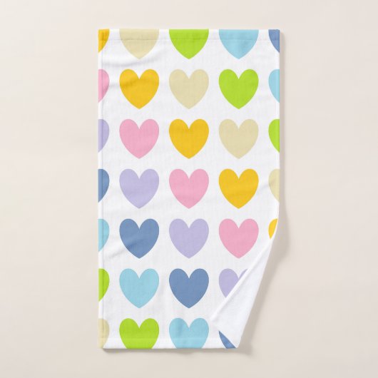 Pastellregenbogen-Herzen Badhandtuch Set (Handtuch)