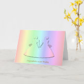 Pastellregenbogen-Hochzeits-Karte für Lesben Karte (Gelbe Blume)