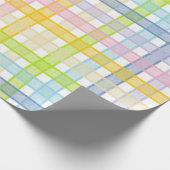Pastellregenbogen kariert geschenkpapier (Ecke)