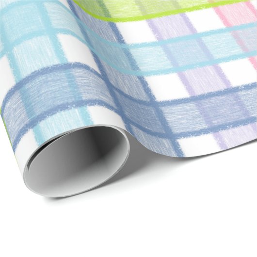 Pastellregenbogen kariert geschenkpapier (Rolleneckpunkt)