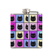 Pastellregenbogen-Katzen-Muster Flachmann (Rückseite)