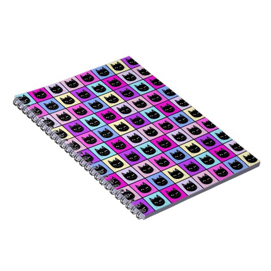 Pastellregenbogen-Katzen-Muster Notizblock (Rechte Seite)