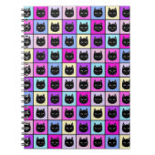 Pastellregenbogen-Katzen-Muster Notizblock (Vorderseite)