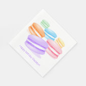 Pastellregenbogen-Macarons zum Geburtstag Serviette (Ecke)