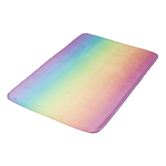 Pastellregenbogen Ombre Badematte (Schrägansicht)