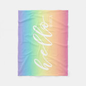 Pastellregenbogen Ombre Chic hallo personalisiert Fleecedecke (Vorderseite)
