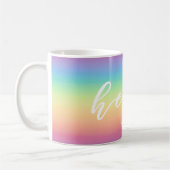 Pastellregenbogen Ombre Chic hallo personalisiert Kaffeetasse (Links)