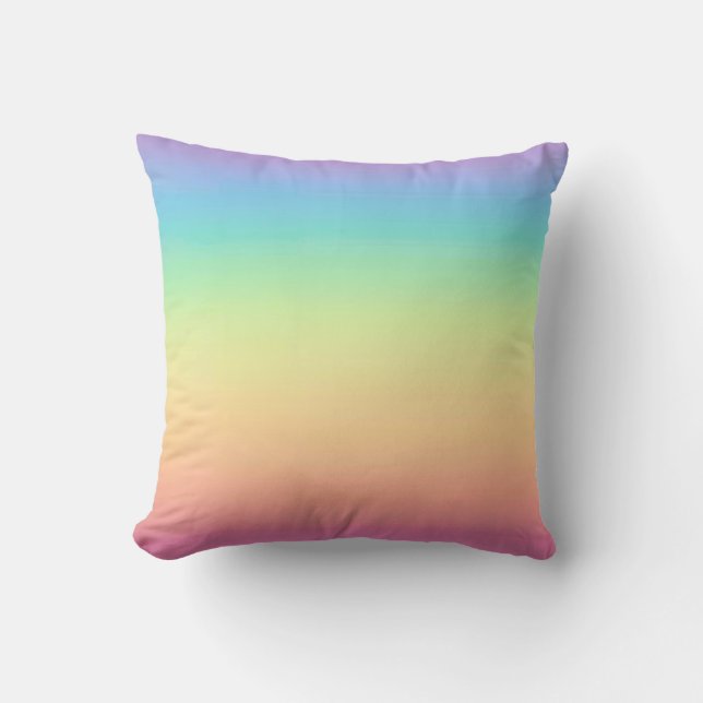 Pastellregenbogen Ombre Kissen (Vorderseite)