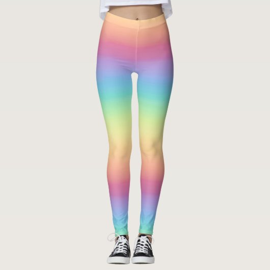 Pastellregenbogen Ombre Leggings (Vorderseite)