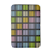 Pastellregenbogen-Quadrat-und Streifen-Schwarzes Badematte (Vorderseite Vertikal)