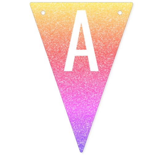 Pastellregenbogen-Schein-Glitzer-Entwurf fertigen Wimpelkette (Dritte Fahne)