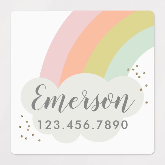 Pastellregenbogen scherzt wasserdichten Aufkleber (Design 2)