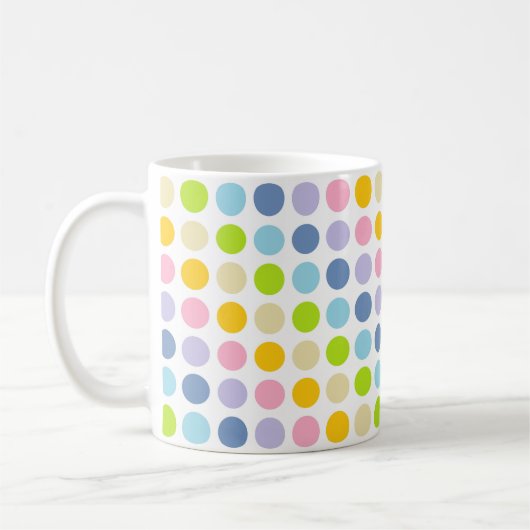 Pastellregenbogen-Tupfen Kaffeetasse (Links)