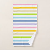 Pastellregenbogen und weiße Streifen Badhandtuch Set (Handtuch)