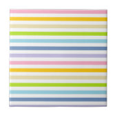 Pastellregenbogen und weiße Streifen Fliese (Vorderseite)