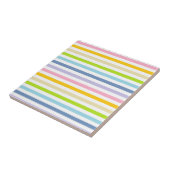 Pastellregenbogen und weiße Streifen Fliese (Seite)