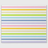 Pastellregenbogen und weiße Streifen Geschenkpapier (Flach)