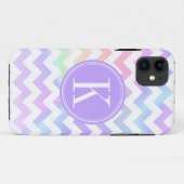 Pastellregenbogen-weißes Zickzack Case-Mate iPhone Hülle (Rückseite (Horizontal))