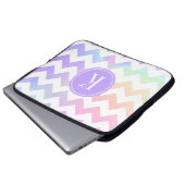 Pastellregenbogen-weißes Zickzack Laptopschutzhülle (Vorne Knopf)