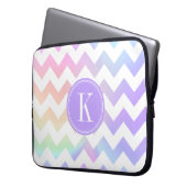 Pastellregenbogen-weißes Zickzack Laptopschutzhülle (Vorderseite Links)