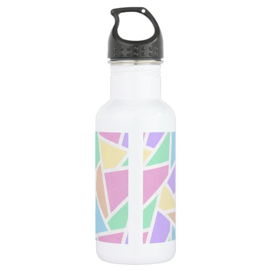 Pastellregenbogenmosaik Edelstahlflasche (Rückseite)