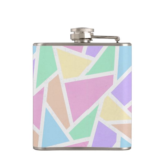 Pastellregenbogenmosaik Flachmann (Rückseite)