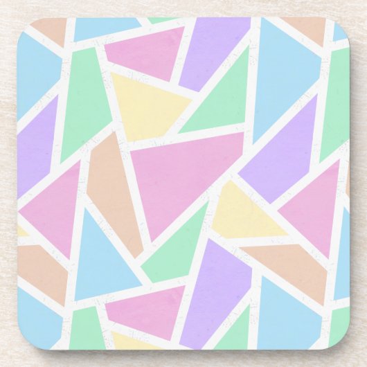 Pastellregenbogenmosaik Getränkeuntersetzer (Vorderseite)