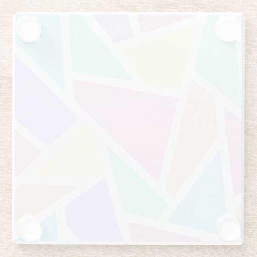 Pastellregenbogenmosaik Glasuntersetzer (Rückseite)
