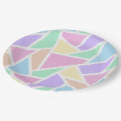 Pastellregenbogenmosaik Pappteller (Schrägansicht)