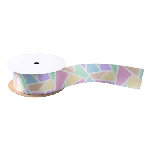 Pastellregenbogenmosaik Satinband (Spule)
