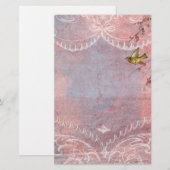 PastellRokokos mit Vogel-Briefpapier Briefpapier (Vorne/Hinten)