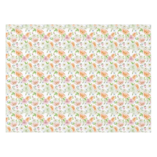 Pastellromantische Rose Muster Tischdecke (Vorderseite (Horizontal))
