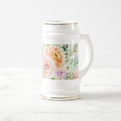 Pastellromantischer Garten Bierglas (VorderseiteRechts)