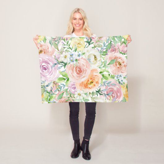 Pastellromantischer Garten Fleecedecke (Beispiel)