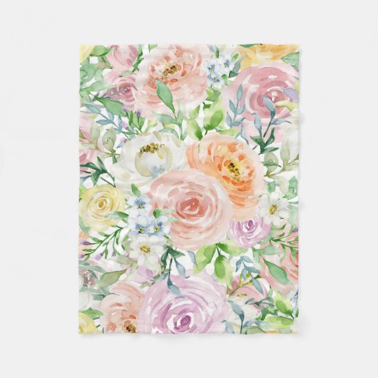 Pastellromantischer Garten Fleecedecke (Vorderseite)