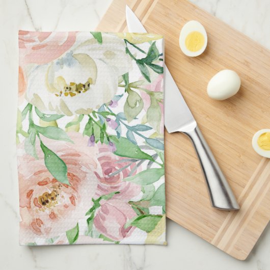 Pastellromantischer Garten Geschirrtuch (Viertel Falte)