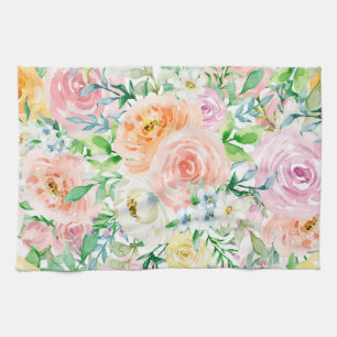 Pastellromantischer Garten Geschirrtuch