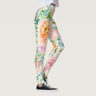 Pastellromantischer Garten Leggings