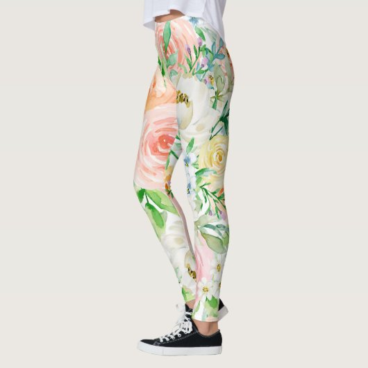 Pastellromantischer Garten Leggings (Links)