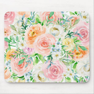 Pastellromantischer Garten Mousepad