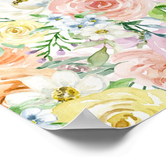 Pastellromantischer Garten Poster (Ecke)