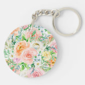 Pastellromantischer Garten Schlüsselanhänger (Rückseite)
