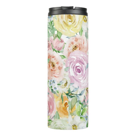 Pastellromantischer Garten Thermosbecher (Rückseite)