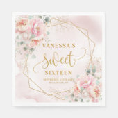 Pastellrosa 16 . Geburtstag Servietten (Vorderseite)