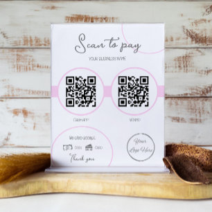 Pastellrosa 2 QR Code Business Scan zur Zahlung Poster