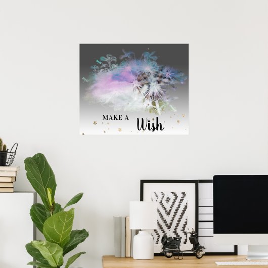 *~* Pastellrosa Abstrakte DANDELION machen einen W Poster (Heimbüro)